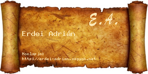 Erdei Adrián névjegykártya